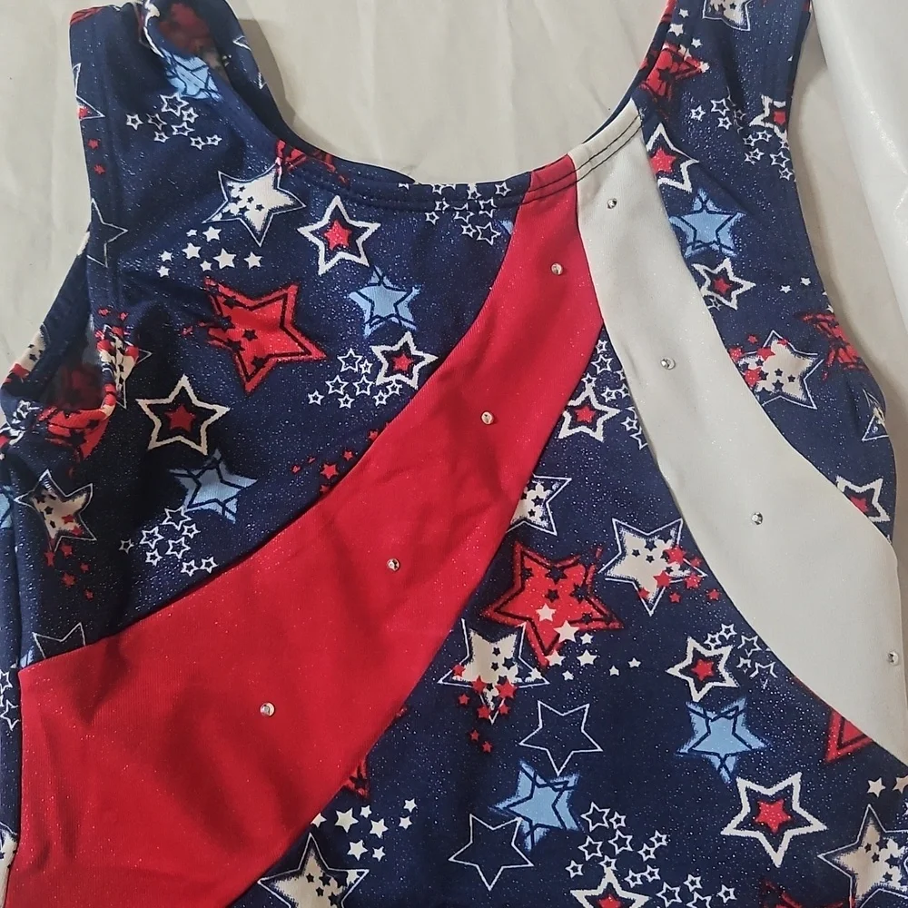 Just Imagine Leotard Medium Red /White/Blue Stars